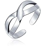[Bling Jewelry] 女性ティーンのための個人化されたロマンチックなミディの中間指の無限愛の結び目のつま先リングは調節可能なカスタマイズ可能な磨かれた.925銀の純銀製の