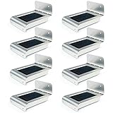 Uniquefire 8 x ボディセンサー防水ソーラーライトナンバープレート灯の回廊ライトガーデンライト屋外照明屋外階段の光で第二世代の充電式16LEDソーラーライト