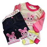 ミキハウスホットビスケッツ (mikihouse hotbiscuits)トレーナー＋スパッツ＋ソックス3点セット (90cm・アイボリー)