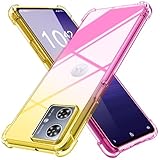 Moto G64 5G 用 ケース Moto G64y 5G 用 ケース クリア 薄型 グラデーション色 ケース 軽量 tpu 耐衝撃 スマホケース 透明 米軍MIL規格取得 おしゃれ 黄変防止防塵一体型 人気 モトローラ モト G64 5G 用 携帯カバー ゴールド/ピンク MD-SXJB-68-04