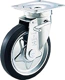 TOYO プレス製ゴムキャスター自在金具ブレーキ付100パイ TJB100C
