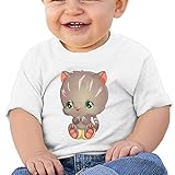 カッコいい ボーイとガール かわいい 猫ちゃん ポスター 半袖シャツ 100%棉 White Size 18 Months
