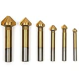 SROL 6PCS 面取りカッター バリ取り セット 高速度鋼6.3-20.5mm 3フルート90度