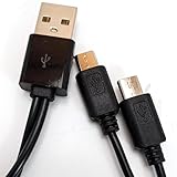 2台同時充電ケーブル microUSB ブラック AD-3050