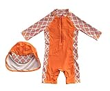 Bonverano(ボンワーラノ)　ラッシュガード　ベビー　男の子　半袖　ワンピース　紫外線対策　UVカット　水着　UPF50+　キャップ付き　二点セット　スイムウェア　ボーイ