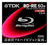 TDK ビデオカメラ用 8cmブルーレイディスク 繰返し記録用（BD-RE） 7.5GB 単品 BEC75A1S