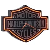 Harley-Davidson?? Etched Bar & Shield Shaped Neon Clock