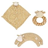 Angel Dear Blankie, Ring Rattle and Curved Pillow Set (Giraffe) by Angel Dear
