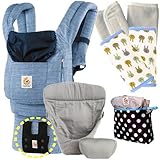 エルゴベビー 抱っこ紐（ベルト付） オリジナル/ヴィンテージブルー・インサート3III 【正規品2年間保証-SG認定付】パッド２個+収納ポーチ付