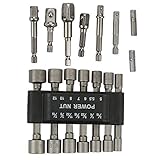 breynetインパクトドリルドライバービットセット拡張ソケットアダプター六角シャンク8 CS +電源ドリルビットナットドライバーセットメトリックソケットレンチスクリューセット1 /4 "六角ドリルビ