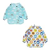 ベビー 食事エプロン 長袖 防水 2枚組