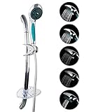 Bopai 5-functionハンドシャワーセット。Handhead、調整可能なブラケット、スライドレール、ソープディッシュ。クローム仕上げ