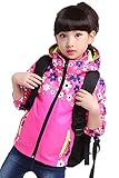 baby-mine (ベイビーマイン) 女の子 ウインドブレーカー ガールズ 子供 アウター キッズ ジャケット カラフルアウター インナー 2点セット (ローズ花, 140)