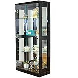 コレクションケース ガラス エース ロータイプ(高さ120㎝) ガラスケース フィギュアケース コレクションボード ディスプレイケース ショーケース (ロータイプ【黒】)
