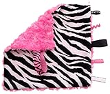 BbEmerald Pink Zebra Baby Pacifier Taggie Blanket