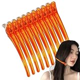 ダッカール ヘアクリップ プロ用 10本 オレンジ 6カラー ワニクリップ ヘアピン 前髪 髪留め NYANDELMO ND-0168-R07-OR10 ND-0168-R07-OR10