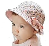 macaroni(マカロニ）ベビー キッズ帽子 フラワープリント コットン リバーシブルハット リボン付き (1　ピンク)