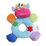 Ch Cartoon Wrist Rattle Stuffed Animal Baby Soft Plush Hand Rattleおもちゃ幼児Dolls (牛)