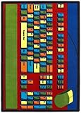 Joy Carpets Kid Essentials Early Childhood Round Keyboard Connection Rug, Multicolored, 13'2" [並行輸入品