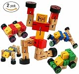 Kids Toy, EpochAir Cool Wooden Transformer Toy Changing to Many Type of Shapes, Creative Educational