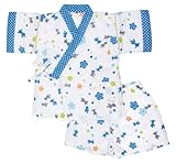 [PLUS COMFORT] ふわさら甚平 2歳～4歳 90cm 100cm コットン100% (90cm, 金魚B)