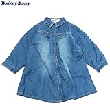 Donkey Jossy（ドンキージョシー） 裏起毛「ダンガリー」長袖ワンピース・ブルー暖柔快 【1603】【C】 100 ブルー(BB)