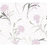 York Wallcoverings WB5400 Botanical Fantasy Open Floral Wallpaper, White/Grey/Silver Gleam/Charcoal 