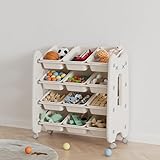 OSJ おもちゃ 収納 4段 子ども 大容量 収納ラック インナーボックス付 キャスター付き