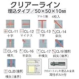 安全・サイン８ 境界用標示板 クリアーライン 埋込タイプ 4枚入り 50×50×10mm 表示種類:T字 CL-13