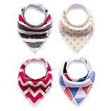 Coolmee 20種 赤ちゃん よだれかけ スタイ ビブ コットン100% 柔らかい 三角形 2層タイプ ベビー 綿 かわいい 子供用 男女兼用 女の子 男の子 出産祝い 誕生日 プレゼント 4枚セ