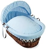 Clair de Lune Starburst Dark Wicker Moses Basket (Blue) by Clair de Lune
