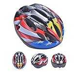 (ハーツクライ) Heart's Cry 軽量 サイクリング 自転車 用 ヘルメット キッズ ジュニア 子供 用 ダイヤル アジャスター 付き (星条旗　)