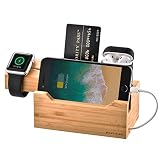 ZeroElec 充電ドック エアポッド Apple Watch 充電器スタンド 竹材 充電ステーション デスク整理 AirPods/Apple Watch 3/2/1/iPhoneに対応