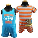 Carter's(カーターズ）ノースリーブ＆半袖ロンパース2枚セット（ブルー×オレンジ) [Baby Product] [Baby Product]