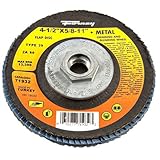 Forney 71932 Flap Disc, Type 29 Blue Zirconia with 5/8-Inch-11 Threaded Arbor, 80-Grit, 4-1/2-Inch [