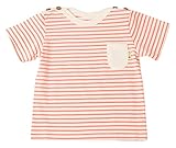 オーガニックコットン yuga☆ボーダー半袖Tシャツ ピンク 100cm オーガニックコットン100% ベビー 服 男の子 女の子 兼用 出産祝い Tシャツ プレゼント 綿100%