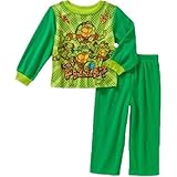Nickelodeon TMNT Teenage Mutant Ninja Turtles 2 Piece男の子フランネルパジャマ カラー: グリーン