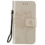 OMATENTI Apple iPhone 5/5S/SE ケース, 100％手作り 高級PUレザー ケース 手帳型 保護ケース カード収納ホルダー付き 横置きスタンド機能付き マグネット式 Appl