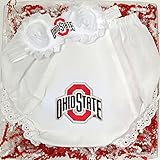 Ohio State Buckeyes Baby Shabby Flowerヘアバンドとおむつカバーギフトセット