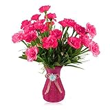 MIOIM人工フェイク花1 Bunch Fauxカーネーションブーケホーム装飾母の日ギフト One Size ピンク BS1261577203