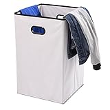 Laundry Hamper、maidmax不織布折りたたみ式布ストレージキューブをデュアルハンドルの服ストレージ、ホワイト