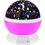 Kbook人気プロジェクタLEDナイトライト、1明るいライトと3 Romanticライト、360度回転Moon Stars and Galaxyプロジェクタ、子供へのギフトに最適大人子供部屋寝室リビン
