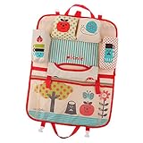 Prettyia オックスフォード布　　車の収納袋　　カーシートバッグ　　折り畳み式　　ママ携帯バッグ　　カメラ　　全2色 - 赤