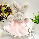 MogoMogo赤ちゃん用手作りなぐさめるタオル　涎掛け　ふんわり綿生地スカート着るウサギ動物柄　0歳以上の幼児用プレゼント　ブラウン