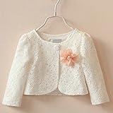 JJ-Factory 子供 服 ボレロ コサージュ付き 総レース ボレロ キッズ フォーマル ドレス 結婚式 発表会 入園式 パーティー (100cm)