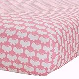 Safe Sleep Pink & White Butterflies Fitted Sheet by Just Born [並行輸入品]