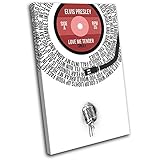 太字ブロックデザイン – Elvis Presley LoveレコードVinyl Lyrics Song Musical Singleキャンバスアートプリントボックスフレーム壁吊り下げ – Hand 