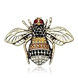 botrongブローチの女性、ファッションシッククリスタルラインストーンBeeレトロブロンズブローチ人工ダイヤモンドジュエリー Size:3.5*5.0cm/1.4*1.9" ゴールド