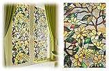 （K-JOY) ステンドグラス風 窓ガラスフィルム ガラスシート /窓目隠し 窓ステッカー （取説付） F290 (45cm×2M, マグノリア)