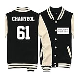 Fanstown EXO EXODUS野球ジャケットベースボールジャケットHoodie with lomoカードブラック# 2 XL(US size L)